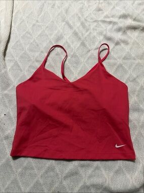 Nike Pink-Red Coral colored Cropped Tank with Spaghetti Straps